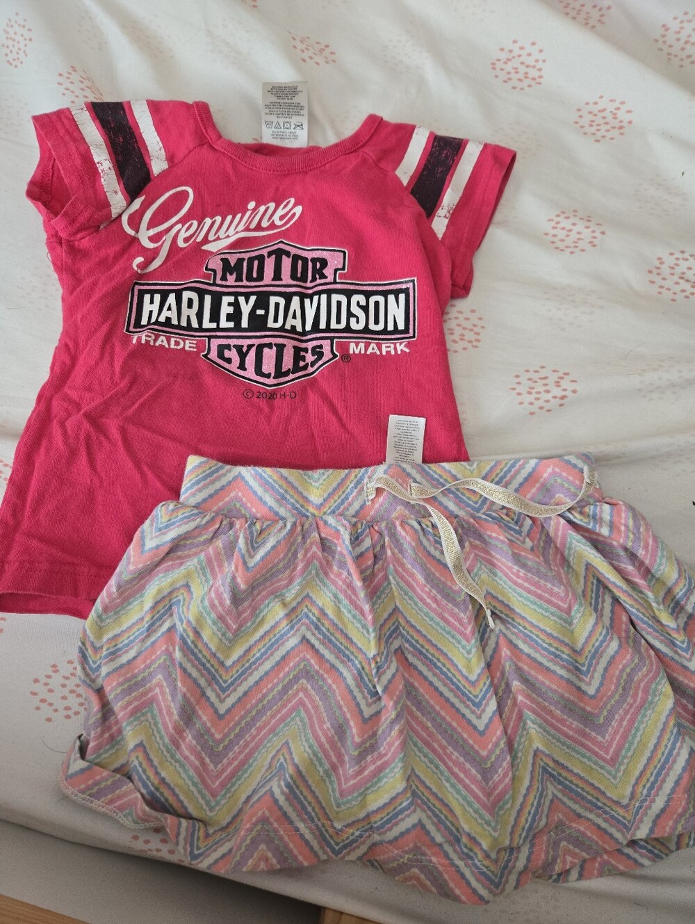 3/20💫Harley-Davidson Pink Graphic Tee & Skort